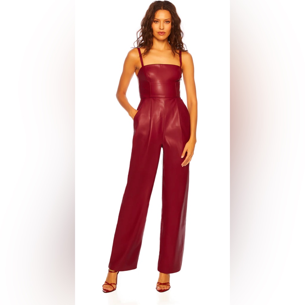 Nwt Susana Monaco Faux Leather Jumpsuit